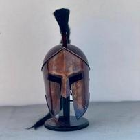 Spartan Helmet  King Leonidas 300 Movie Authentic Steel Knight Helmet with Wooden Stand