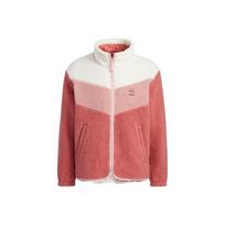 adidas Logo print stand-up collar fleece zip-up jacket, unisex, red S