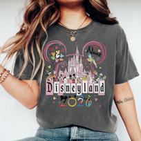 2026 New Summer Disney Cotton T-Shirt Men's Retro High Quality Disneyland Graphic Tee Oversized Unisex Casual Top For Kids XL