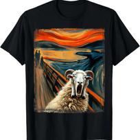 Expressionist Scream Shirt for Sheep Lovers _ Artistic Sheep T-Shirt S