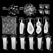 Resin Molds Silicone Kits with Epoxy Resin Supplies Dried Flowers Sparkling Powder DIY Necklace Earrings Pendant Jewelry Making