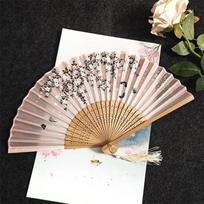 2026 Latest Models Vintage Silk Folding Fan, Chinese, Japanese, Bamboo, Tassel, Dance Hand Fan, Home Decoration, Ornament Craft