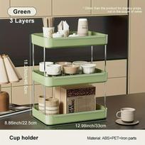 Multifunctional Drain Cup Rack, Large Capacity Stainless Steel Tea Cup Storage Holder, Freestanding Standing Shelf for Kitchen
