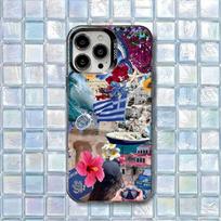 Greek Santorini Summer Phone Case For iPhone 17,16,15,14,13,12,11,Air,X,XR,Pro,Max,Plus Protect Plating iPhone14promax