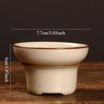 Beige Ceramic Tea Strainer Household High-end Ru Kiln Tea Filter Tea Separation Stainless Steel Filter Screen Teaset Accessories