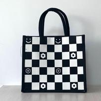 Handheld Bento Box Bag Chessboard Handheld Women's Bag, Holiday Gift Bag Shopping Large Capacity Shoulder Tote Bag