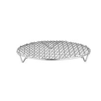 Steam Net Stainless Steel BBQ Cooling Rack Round Shape Stackable Air Fryer Rack with Foot Non-Stick Baking Rack Home Kitchen