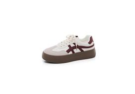 Elegant Women's German-Style Thick-Soled Shoes - Breathable Casual White Sneakers for Spring 36 Female balta raudona spalva