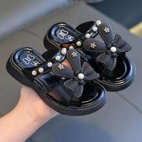Girls Summer Slide Sandals Lightweight Non-Slip Outdoor Beach Slip-On Footwear Comfortable Flexible Sole Kids Casual Shoes 32