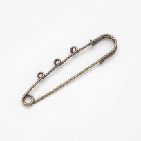 5/10PCS Metal Large Safety Pin Brooch Blank Base Brooches Pins 3 Rings Fasteners DIY Craft Jewelry Making Supplies Accessories 50mm - 5 PCS bronza