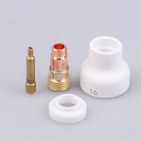 4Pcs TIG Welding 1.6/2.4/3.2mm White Ceramic Nozzle Alumina Cup Kit Torches WP17 18 26 Stubby Collets Body Gas Lens Set