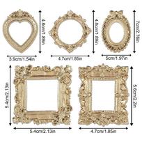 5 Pieces Vintage Mini Frames Gold Desktop Decoration Home Decor Picture Frame for Home Office Dorm Living Room Bedroom Study