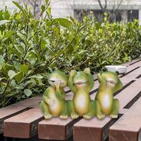 Frog Statue Decorative Figurine Tabletop Ornament Animal Sculpture for Indoor