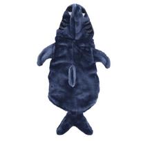 Funny Fleece Pet Shark Cosplay Costume Warm Cute Style Dog Cosplay Apparel Comfortable Thicken Cat Fleece Hoodie Winter Clothes (Dark Blue,S)