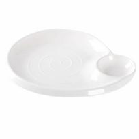 Melamine Dumpling Plate Thickened Imitation Ceramic Sushi Plate Color Blocking Drop-Resistant French Fries Tray Kitchen Tool