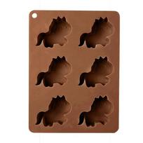 Reusable Pony Shape Ice Cube Tray 6 Cavities Non-Stick 3D Horse Shape Silicone Mold Heat-resistant Food Grade
