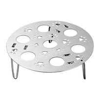 Thickened Stainless Steel Steaming Grid Round High Foot Stand Folding Steamed Egg Rack Reusable Sturdy Foldable Steamer Basket