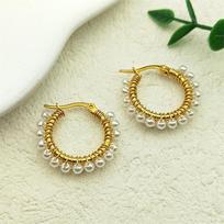 Trend Colorful Bead Drop Earrings For Women Girls Stainless Steel Green Color Female Dangle Earring Jewelry Valentine Day