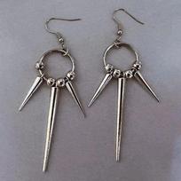 Goth Jewelry Beads Rivets Drop Earrings Grunge Rock Accessories Punk Earrings Women Cool Korean Fashion Earrings