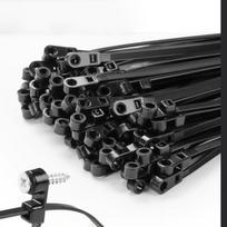 100pcs Fixed Head Nylon Zip Ties 4*100mm Nylon Cable Ties With Screw Hole,Self Locking Loop Bundle Ties Cable Ties China Mainland
