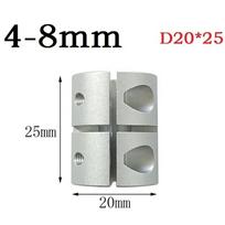 3D-Printer T8 Screw Rigid Shaft Coupler Clamp Stepper Motor Coupling D20 D25 4-8 5-5 5-6 5-8 6-6 5-10 6.35-8 6.35-10 D20x25(4-8)