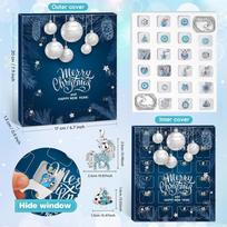 Christmas Calendar Advent for Women 24 Days 2025 Party Favors Girls Christmas Countdown Calendar for Holiday Birthday Valentines 24pcs mėlyna