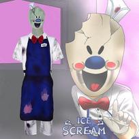 Halloween Scary Ice Cream Rod Cosplay Jumpsuit Stage Performance Costume Role Play Suit for Kids Adults 110 mėlyna