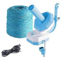 Electric Yarn Ball Winder with 10 Ounce Capacity - Automatic Knitting Tool Supplies mėlyna