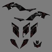 ATV Fairing Graphics Background Decals Sticker Kit For Yamaha Raptor 700 YFM 700 2006 2007 2008 2009 2010 2011 2012 Customize
