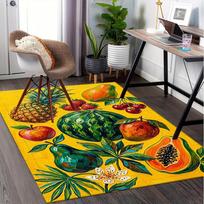 Fruit still life,Vibrant colors Pattern Printed Chair Mat -Decorative Mats for Office Tables,Coffee Tables - Durable and Fashionable Carpet0 100cm x 120cm