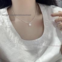 S925 Sterling Silver Princess Pendant Necklace with Edison Freshwater Pearls (9-11mm) 9-10mm