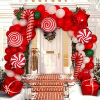 T02C!Christmas Latex Aluminum Film Balloon Chain Set New Year Theme Holiday Party Decoration Gift Background Decoration