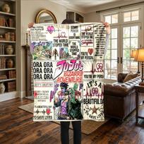 JoJos Bizarre Adventure Warm Flannel Blanket Printed Comfortable, For Bedrooms, Travel -HE33 75x90cm
