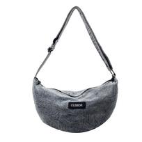 Moterims vientisos spalvos peties rankinė, didelės talpos džinsinė crossbody rankinė šviesiai mėlyna spalva