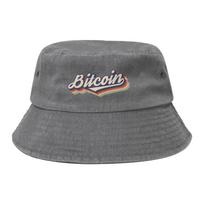 Unique Bitcoin Retro Logo Bucket Hat Women Packable Outdoor Sport BTC Crypto Currency Fishing Hat Beach Hat One Size