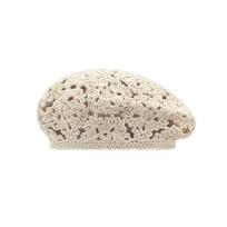 Japanese Style Hollowed Out Beret Breathable Crochet Knitted Cap Vintage Flower Hat  Holiday