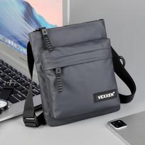 Messenger Sling Bags For Men Casual PU Leather Zipper Crossbody Pouch Simple Mini Crossbody Phe Bag Male Side Shoulder Bag pilka spalva