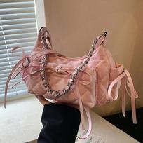 Arc Shoulder Chain Bag for Women Y2k Large Capacity New Casual One Shoulder Crossbody Bag Spicy Style Girl Commuter Bag