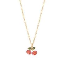 COACH Cherry design brass necklace women's gold auksas