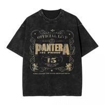 benber vintage Cowboys From Hell Cover Fire Metal Band T Shirt Hip Hop Vintage Washed Harajuku Pantera Mens Women s Casual Loose S