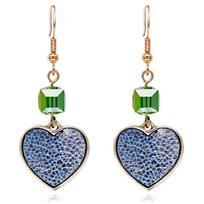 European & American Fashion Crystal Heart Earrings auksas