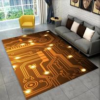 3D Chip Circuit Board Area Rug,Carpet Rug for Home Living Room Bedroom Sofa Play Room Doormat Decor,Kid Game Non-slip Floor Mat 40x60cm 16x24 inch