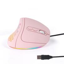 Vertical Wired Mouse, Right-Handed, Ergonomic, 5-Stage DPI Adjustment (800-3200), Silent Operation, Optical, RGB Lighting, WindowsMacLinux