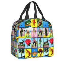 Custom Loteria Card Mexican Bingo Lottery Lunch Bag Men Women Thermal Cooler Insulated Lunch Boxes for Adult Office 22x20x13cm