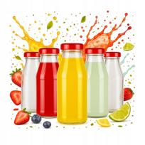 10X Stiklinės Buteliukai Sultims 125ml Buteliukas Sulčių Sirupo Su Dangteliu