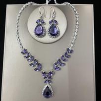 Luxury Water Drop Zirconia Bridal Earring Set