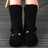 Thick Sherpa Fleece Christmas Socks High Tube Warm Home Sleep Floor Socks Soft Plush Non-Slip Cozy Indoor Socks for Winter Use