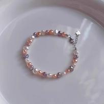 Sterling Silver Dopamine Candy Color Freshwater Baroque Pearl Women's Necklace