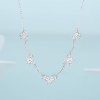 Tichia Cubic Zirconia Butterfly Necklace: S925 Sterling Silver, Light Luxury Design, Women's Summer Clavicle Chain. 925 Silver