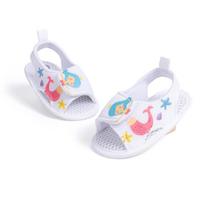 Cartoon Baby Girl Sandals: Velcro Open-Toe Breathable Summer Shoes 11cm/35g (0-6 Months)